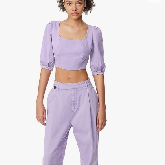 NWT Circus NY Women's Smocked Back Puff Short Sleeve Crop Top - Picture 4 of 11